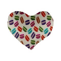 Macaron Macaroon Stylized Macaron Design Repetition Standard 16  Premium Heart Shape Cushions by artworkshop