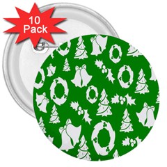 Green Card Christmas December4 3  Buttons (10 Pack)  by artworkshop