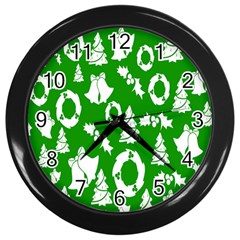 Green Card Christmas December4 Wall Clock (black) by artworkshop