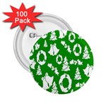 Green Card Christmas December4 2.25  Buttons (100 pack)  Front