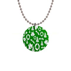 Green Card Christmas December4 1  Button Necklace by artworkshop