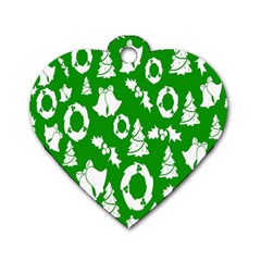 Green Card Christmas December4 Dog Tag Heart (one Side) by artworkshop