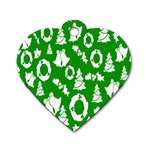 Green Card Christmas December4 Dog Tag Heart (Two Sides) Front