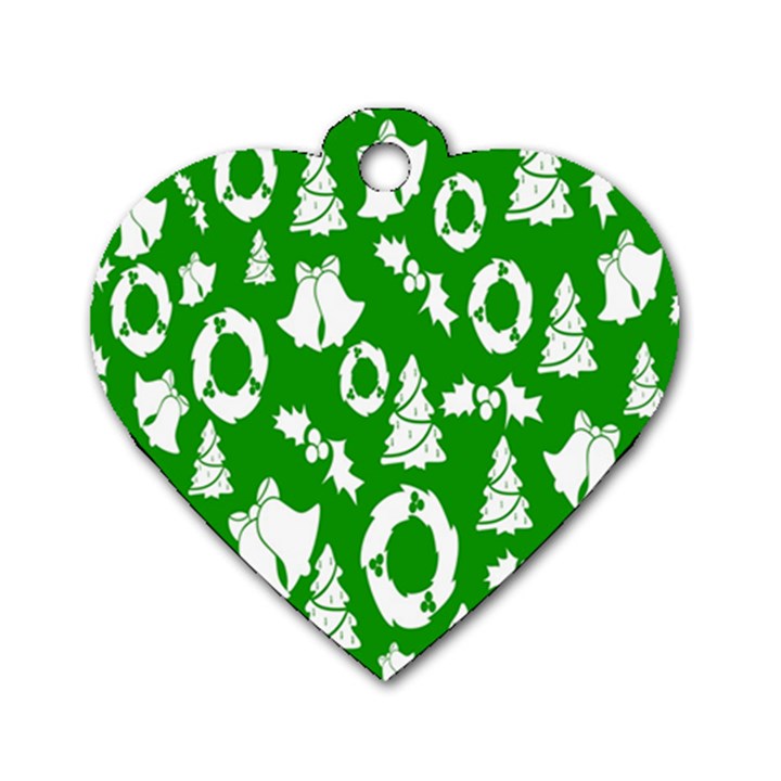 Green Card Christmas December4 Dog Tag Heart (Two Sides)