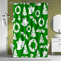 Green Card Christmas December4 Shower Curtain 48  X 72  (small)  by artworkshop