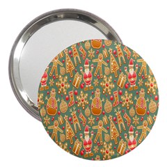 Gingerbread Christmas Decorative 3  Handbag Mirrors by artworkshop