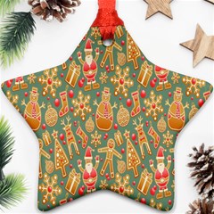 Gingerbread Christmas Decorative Star Ornament (two Sides) by artworkshop