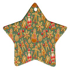 Gingerbread Christmas Decorative Ornament (star) by artworkshop