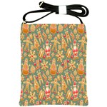 Gingerbread Christmas Decorative Shoulder Sling Bag Front