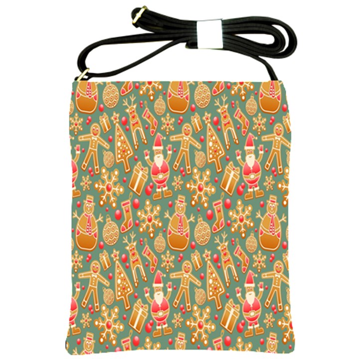 Gingerbread Christmas Decorative Shoulder Sling Bag