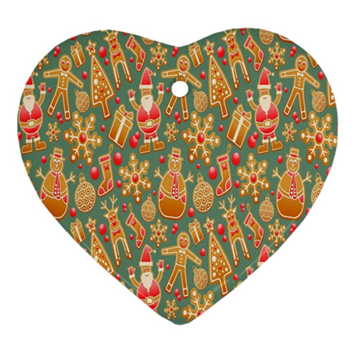 Gingerbread Christmas Decorative Heart Ornament (Two Sides)