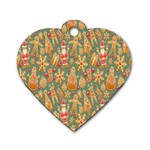 Gingerbread Christmas Decorative Dog Tag Heart (Two Sides) Front