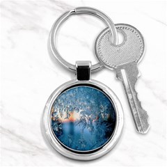 Frost Winter Morning Snow Key Chain (round) by artworkshop