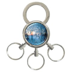 Frost Winter Morning Snow 3-ring Key Chain by artworkshop