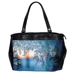 Frost Winter Morning Snow Oversize Office Handbag (2 Sides) by artworkshop