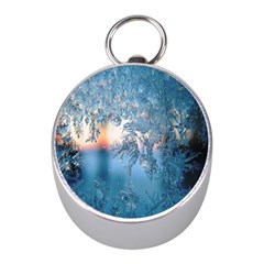 Frost Winter Morning Snow Mini Silver Compasses by artworkshop