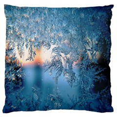 Frost Winter Morning Snow Large Flano Cushion Case (two Sides) by artworkshop