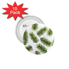 Fir Branch Pattern Christmas Decorative 1 75  Buttons (10 Pack)