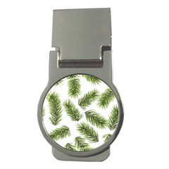 Fir Branch Pattern Christmas Decorative Money Clips (round)  by artworkshop