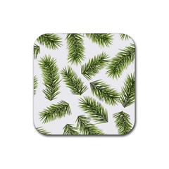 Fir Branch Pattern Christmas Decorative Rubber Coaster (square) by artworkshop