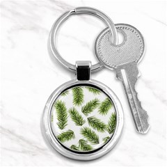 Fir Branch Pattern Christmas Decorative Key Chain (round) by artworkshop