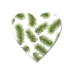 Fir Branch Pattern Christmas Decorative Heart Magnet by artworkshop