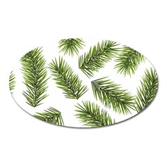 Fir Branch Pattern Christmas Decorative Oval Magnet by artworkshop