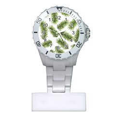 Fir Branch Pattern Christmas Decorative Plastic Nurses Watch by artworkshop