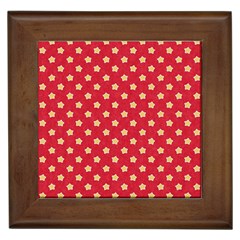 Felt Background Paper Red Yellow Star Framed Tile by artworkshop