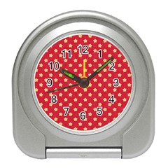 Felt Background Paper Red Yellow Star Travel Alarm Clock by artworkshop