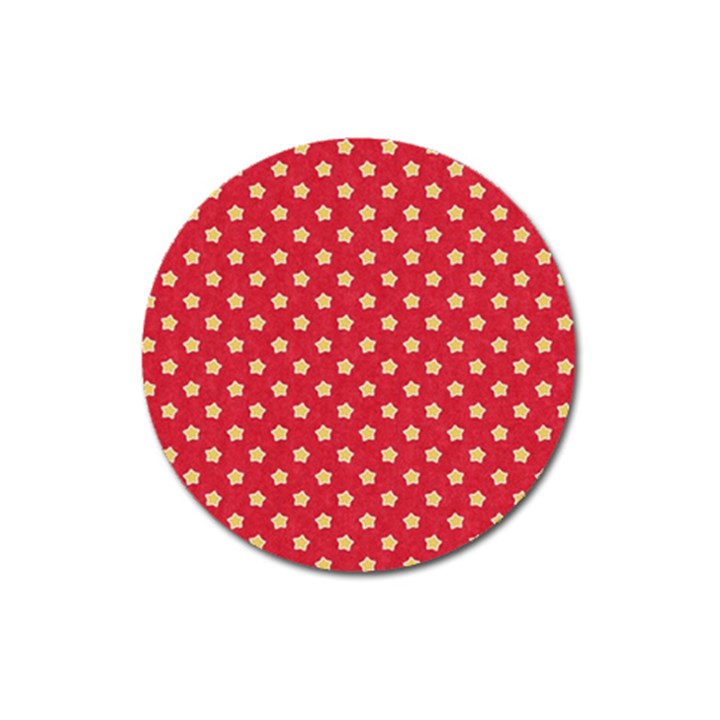 Felt Background Paper Red Yellow Star Magnet 3  (Round)