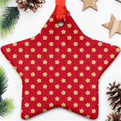 Felt Background Paper Red Yellow Star Star Ornament (two Sides) by artworkshop