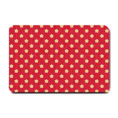 Felt Background Paper Red Yellow Star Small Doormat  by artworkshop