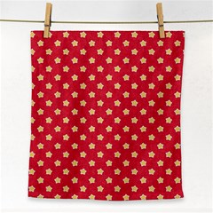 Felt Background Paper Red Yellow Star Face Towel by artworkshop