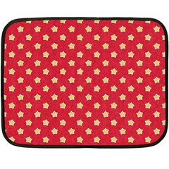 Felt Background Paper Red Yellow Star Double Sided Fleece Blanket (mini)  by artworkshop