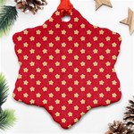 Felt Background Paper Red Yellow Star Ornament (Snowflake) Front