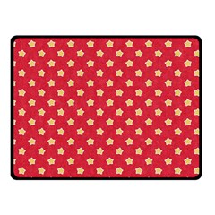 Felt Background Paper Red Yellow Star Double Sided Fleece Blanket (small)  by artworkshop