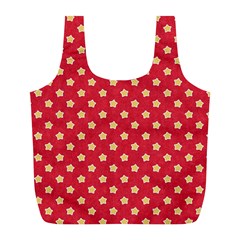 Felt Background Paper Red Yellow Star Full Print Recycle Bag (l) by artworkshop