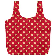 Felt Background Paper Red Yellow Star Full Print Recycle Bag (xl) by artworkshop