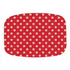 Felt Background Paper Red Yellow Star Mini Square Pill Box by artworkshop