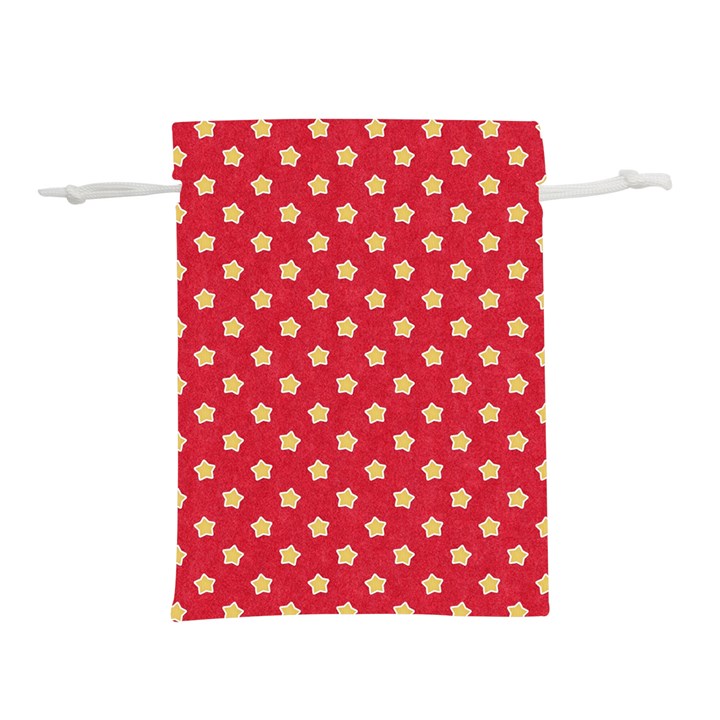 Felt Background Paper Red Yellow Star Lightweight Drawstring Pouch (M)