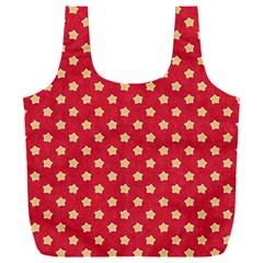 Felt Background Paper Red Yellow Star Full Print Recycle Bag (xxl) by artworkshop