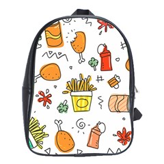 Cute Sketch  Fun Funny Collection School Bag (xl) by artworkshop