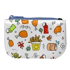 Cute Sketch  Fun Funny Collection Large Coin Purse by artworkshop