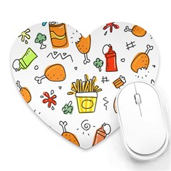 Cute Sketch  Fun Funny Collection Heart Mousepads by artworkshop