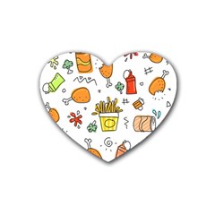 Cute Sketch  Fun Funny Collection Rubber Coaster (heart) by artworkshop