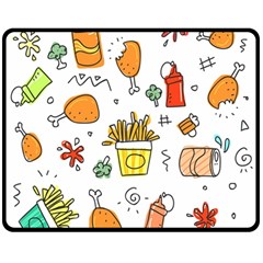 Cute Sketch  Fun Funny Collection Double Sided Fleece Blanket (medium)  by artworkshop