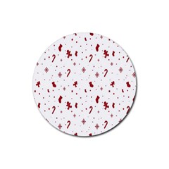 Christmas Trees Rubber Round Coaster (4 Pack) by artworkshop