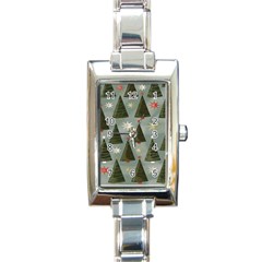 Christmas Trees Pattern Rectangle Italian Charm Watch