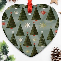 Christmas Trees Pattern Ornament (Heart)